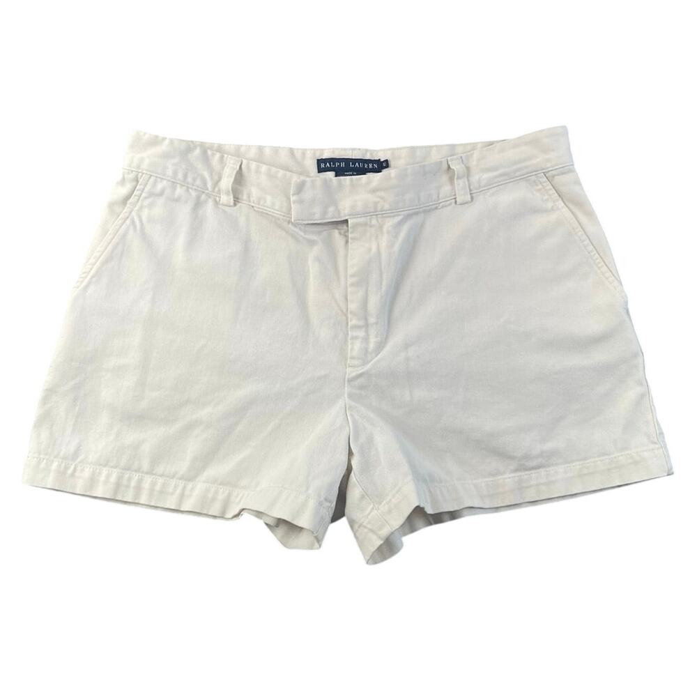Ralph Lauren Ivory Cotton Chino Shorts Preppy Classic Women’s 12